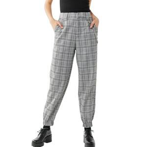 I AM GIA the Cobain Plaid Relaxed fit Chain Pants in Gray Women's Size XS